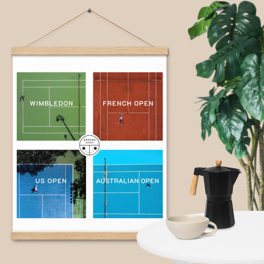 Poster with wood hangers - Grand Slam Tournaments
