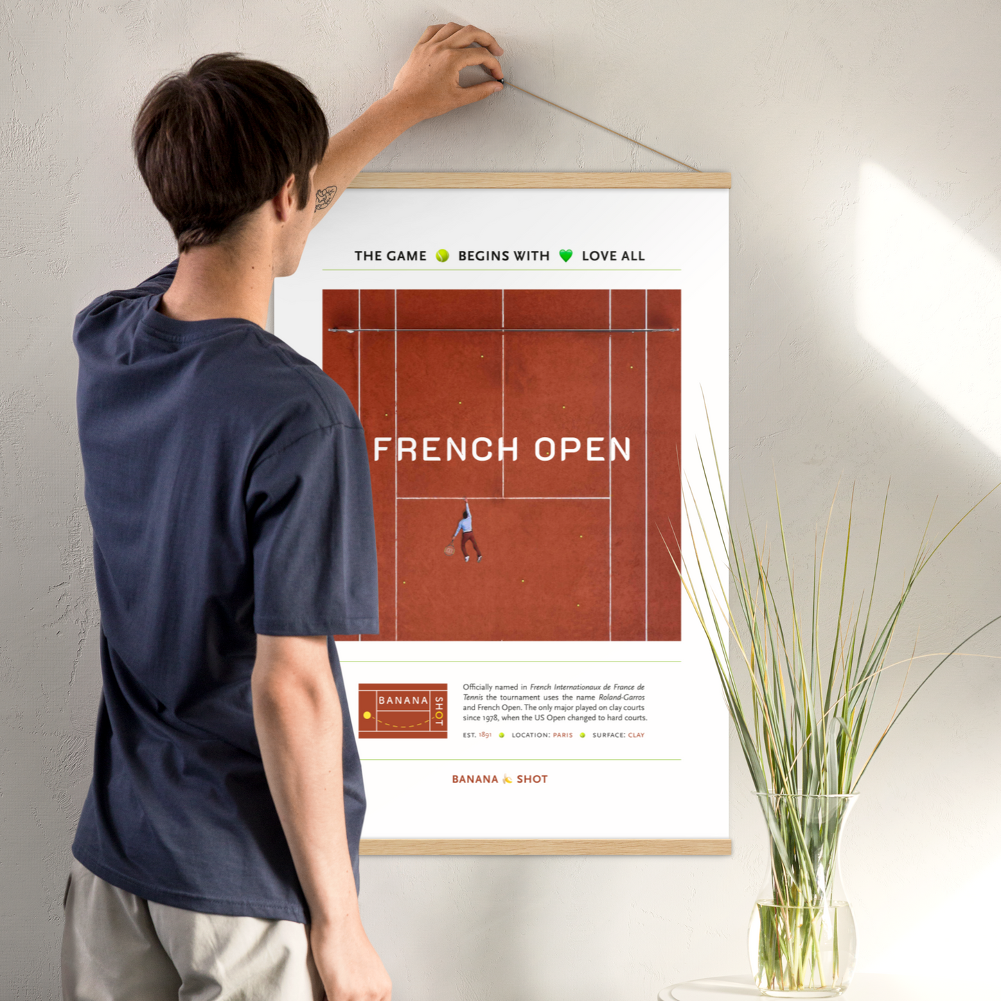 Poster with wood hangers - French Open