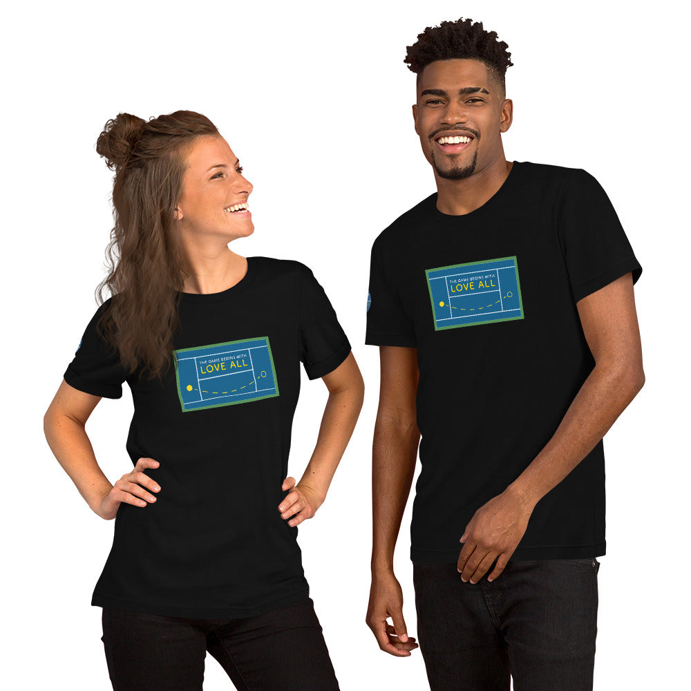 Unisex t-shirt - The Game Begins With Love All - US