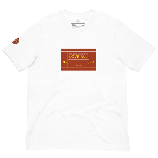 Unisex t-shirt - The game begins with love all