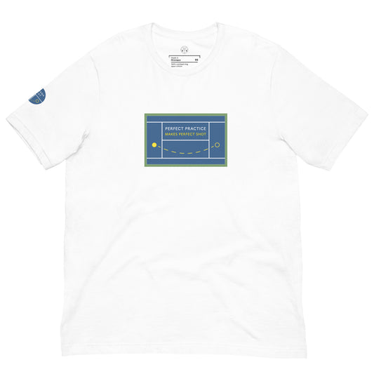Unisex t-shirt - Perfect practice makes perfect shot - US